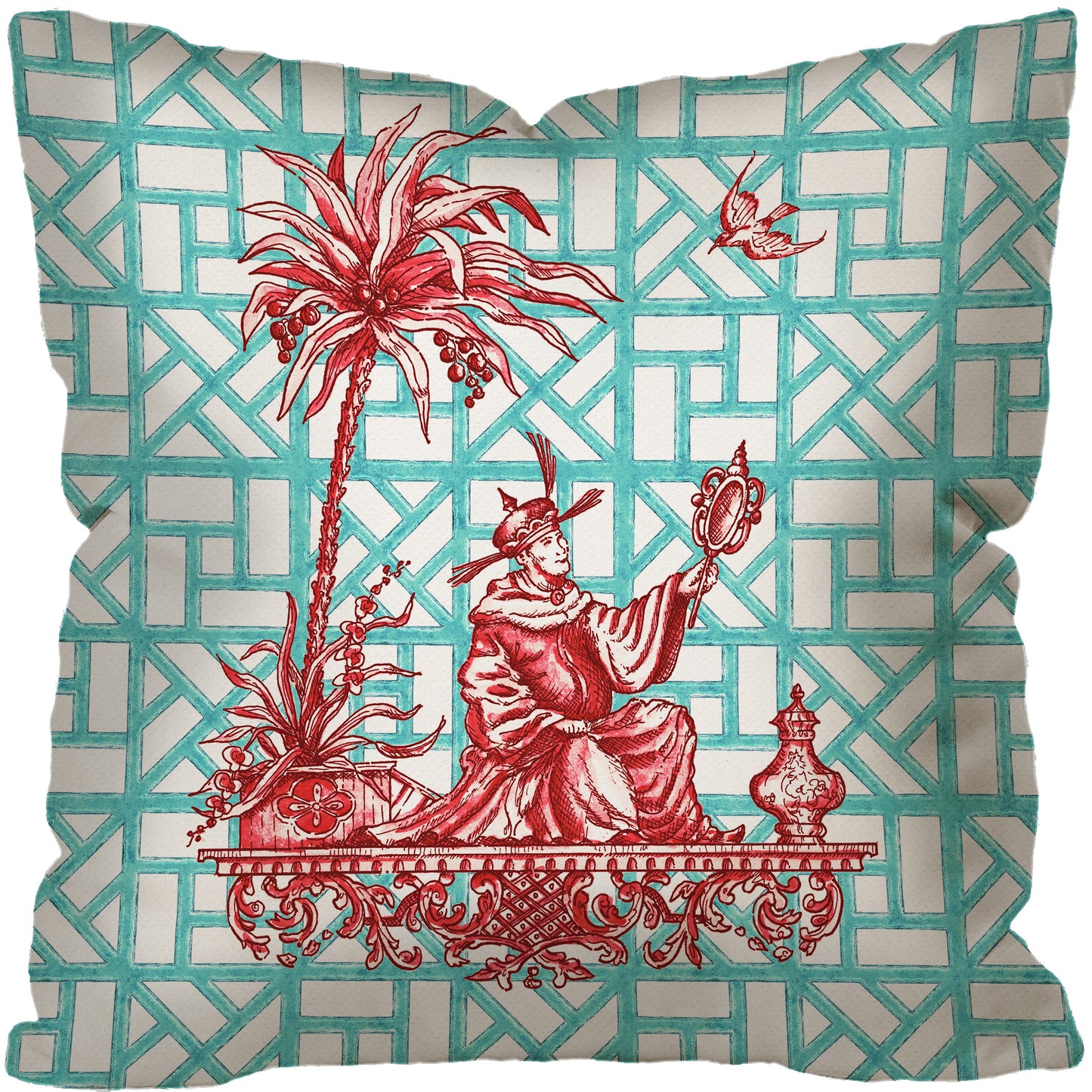 CHINOISERIE OUTDOOR II ~ CYAN